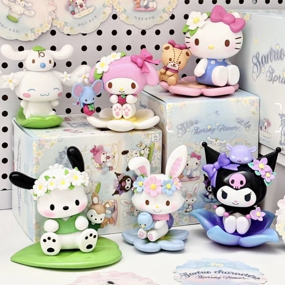 Spring Flower Blind Box Figures, Cute Character Desk Decorations, Perfect Gift for Any Occasion, 6 Styles