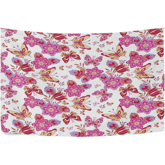 Spring Flower Butterfly Tapestry Aesthetic Tapestry Wall Hanging 80" x 60" Inches Home Decor Gifts