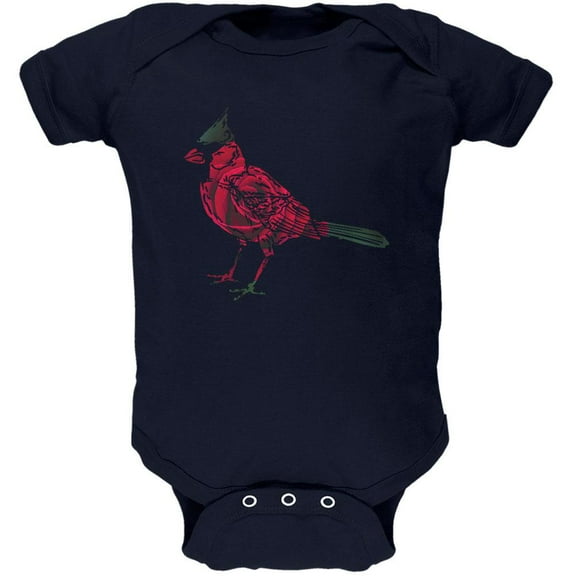 Spring Flower Cardinal Bird Roses Soft Baby One Piece Navy 9-12 M