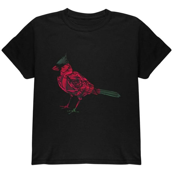 Spring Flower Cardinal Bird Roses Youth T Shirt Navy Youth X-SM
