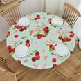 thumbnail image 1 of Spring Flower Cherry Round Fitted Tablecloth with Elastic 52 Inch, 1 of 6