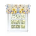 thumbnail image 1 of Spring Flower Dragonfly Valances for Windows, Rod Pocket Kitchen Valance Curtains - Soft & Washable Small Window Treatment for Living Room,&nbsp;Bathroom, Yellow Purple, 54x18inch, 1 of 9