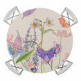 thumbnail image 1 of Spring Flower Elastic Fitted Round Table Cover Butterfly Colorful Waterproof Outdoor Tablecloth for Holiday Party, Picnic, Patio & Dining Fits Tables Up to 36"-44", 1 of 8