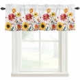 thumbnail image 1 of Spring Flower Floral Valances for Windows Red Yellow Daisy Rustic Plant Botanical Rod Pocket Curtain Valance Window Treatment Short Curtains for Kitchen Living Room, 60"x18", 1 of 9