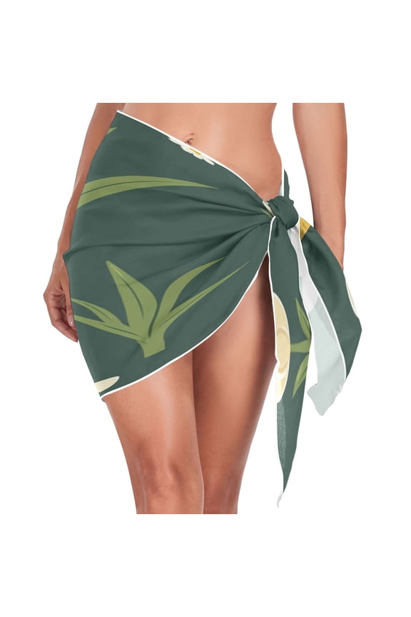 Spring Flower Garden Triangle Beach Wrap Women's Swimwear Cover Up Sun Protection Quick Dry Summer Fashion Versatile Use