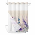 thumbnail image 1 of Spring Flower No Hooks Shower Curtain with Snap-in Liner Purple Watercolor Lavender Floral Garden Farm Linen Texture Shower Curtains for Bathroom, Waterproof, Easy Install, Washable 72"x84", 1 of 9