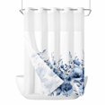 thumbnail image 1 of Spring Flower No Hooks Shower Curtain with Snap-in Liner Watercolor Blue Flower Plants Country Shower Curtains for Bathroom, Waterproof, Easy Install, Washable 72"x96", 1 of 9