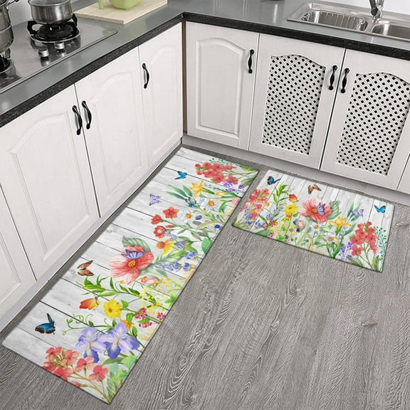 Spring Flower Kitchen mat Set of Two