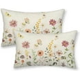 thumbnail image 1 of Spring Flower Pillow Covers 12X20 Inch Set of 2, Wildflower Butterfly Seasonal Holiday Decorative Throw Pillows Floral Cushion Cases for Home Couch Sofa Decor, 1 of 6