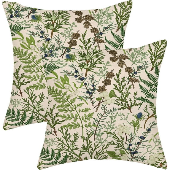 Spring Flower Pillow Covers 16x16 Wildflower Farmhouse Decor Throw Pillows Case for Couch Cream Wild Floral Seasonal Pillowcase Outdoor Decorative Cushion Case for Sofa Bed Decorations Set of 2