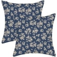 thumbnail image 1 of Spring Flower Pillow Covers 20x20 Chinoiserie Navy Blue Floral Farmhouse Decor Throw Pillows Case for Couch Seasonal Pillowcase Outdoor Decorative Cushion Case for Sofa Bed Decorations Set of 2, 1 of 6