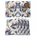 thumbnail image 1 of Spring Flower Placemats Set of 2, Watercolor Purple Pink Floral Black Leaf Linen Texture Non-Slip Place Mats Washable Table Mats for Kitchen Dining Table Decorations Indoor/Outdoor, 1 of 9
