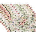 thumbnail image 1 of Spring Flower Placemats Set of 6,Pink White Rose Eucalyptus Leave,Waterproof Non-Slip Washable Table Mats Set for Kitchen Dining Holiday Party Wedding Decor 12x18 Inch, 1 of 6