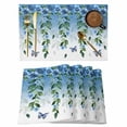 thumbnail image 1 of Spring Flower Placemats Set of 8, Watercolor Blue Flowers Leaf Butterfly Gradient Blue Non-Slip Place Mats Washable Table Mats for Kitchen Dining Table Decorations Indoor/Outdoor, 1 of 9