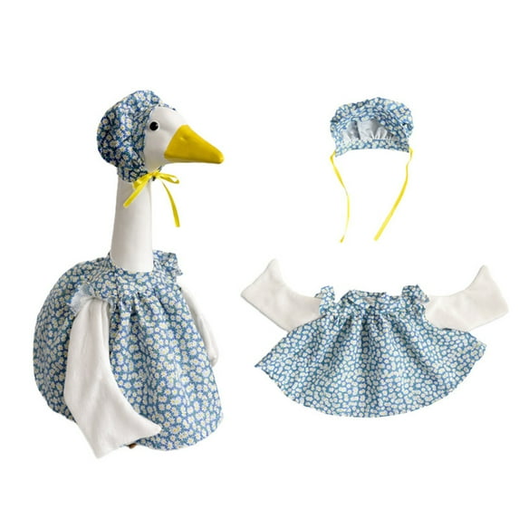 Spring Flower Porch Goose Outfit - Fits 23" Large Statue, Lawn Goose Clothes & Cement Geese Costume for Outdoor Patio Yard Decor