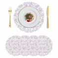 thumbnail image 1 of Spring Flower Round 15 Inch Placemats Set of 4, Vintage Farmhouse Light Purple Boho Leaf HeatResistant Non Slip Place Mats for Dining Table, Wipeable Braided Kitchen Table Mats for Housewarming, 1 of 9