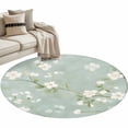 thumbnail image 1 of Spring Flower Round Area&nbsp;Rug 4ft Vintage Watercolor Pink Floral Plant Leaf Green Non-Slip&nbsp;Washable Circle Rugs Soft Felt Indoor Floor Mat for Bedroom Kitchen Living Room Bathroom, 1 of 9