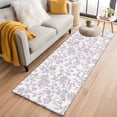 thumbnail image 1 of Spring Flower Runner Rug 2x6 FT,Non Slip Hallway Rugs,Vintage Farmhouse Light Purple Boho Leaf Washable Soft Floor Carpet Throw Runner Carpet Long Rugs for Entryway Kitchen Bedside Sliding Door, 1 of 8