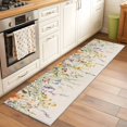 thumbnail image 1 of Spring Flower Runner Rugs 2x6 ft Watercolor Colorful Floral Green Leaf Linen Washable Hallway Rugs Non-Slip Floor Mats Absorbent Carpet Bedside Runners for Bedroom Kitchen Bathroom Laundry Room, 1 of 9