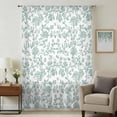 thumbnail image 1 of Spring Flower Sheer Curtains 96 Inches Long, Vintage Farmhouse Turquoise Boho Leaf Light Filering Curtains, Privacy Drapes Simi Floor to Veiling Curtain for Living Room Bedroom Large Window Treatment, 1 of 9