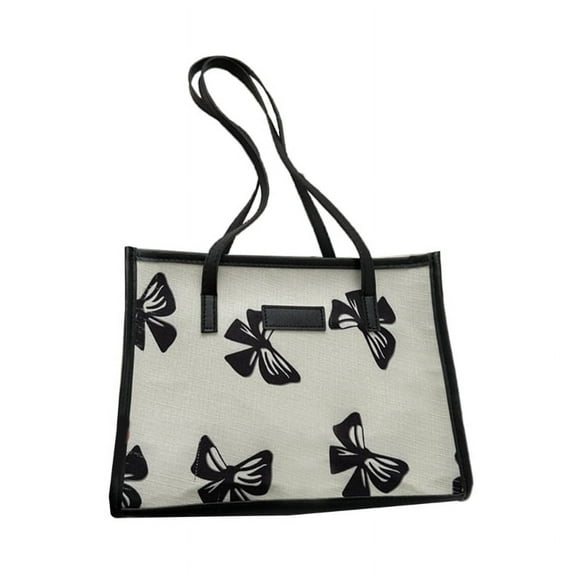 Spring Flower Shoulder Bag for Women PU Handbag Large Capacity Tote Underarm Bag