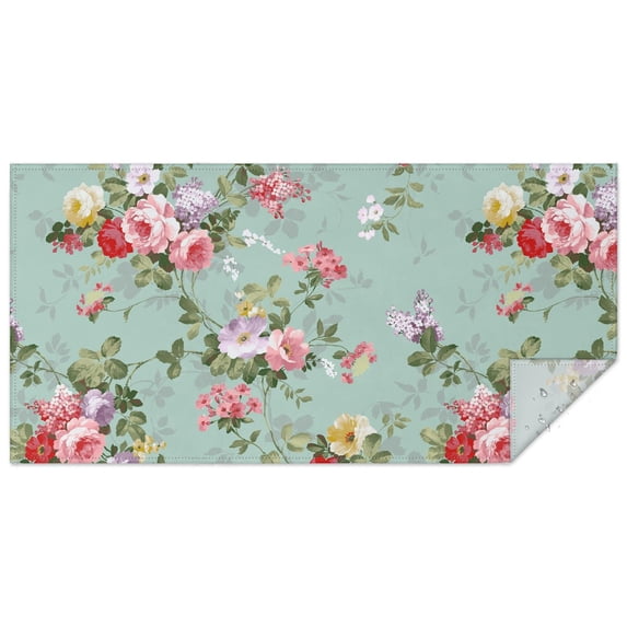 Spring Flower Table Cloth,Wrinkle Resistant Table Cover with Polyester,Waterproof Reusable Tablecloths for Weeding Birthday Tea Party Decorations (Rectangle,60x120inch)