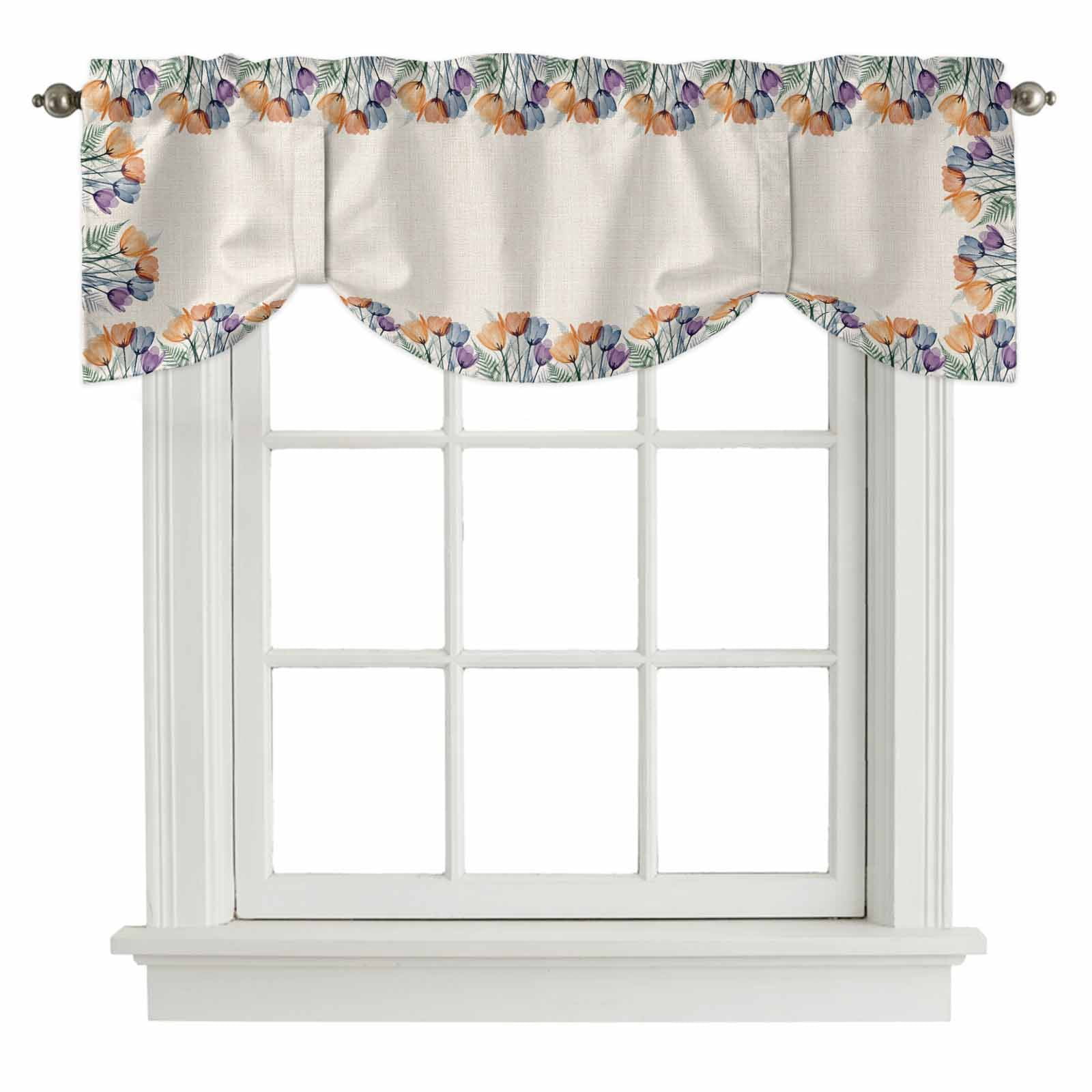 Spring Flower Tie Up Valance for Windows, Retro X-ray Illustration of ...