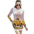thumbnail image 1 of Spring Flower Truck Can Women's Long Sleeve Bodycon Dress Soft Stretchy For Everyday Wear And Special Occasions, 1 of 6