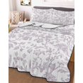 thumbnail image 1 of Spring Flower Twin XL Size Down Alternative Comforter,Lightweight Comforter Quilt Bedding Set with Pillow Shams Vintage Farmhouse Light Purple Boho Leaf All Seasons Bed Comforter Duvet Insert 68"x98", 1 of 7