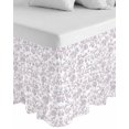 thumbnail image 1 of Spring Flower Wrap Around Bed Skirts for California King Bed 16" Drop,Bed Skirt with Adjustable Elastic Belt Dust Ruffle Bed Valance Vintage Farmhouse Light Purple Boho Leaf Bed Frame Cover, 1 of 7