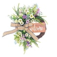 thumbnail image 1 of Spring Flower Wreath Hanging Small Bow Flower Wreath Front Door Holiday Decoration Spring Daisy Bow Wreath Artificial Plastic, 1 of 7