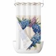 thumbnail image 1 of Spring Flower Wreath No Hooks Shower Curtain with Snap-in Liner Country Watercolor Purple Blue Floral Leaf Linen Shower Curtains for Bathroom, Waterproof, Easy Install, Washable 54"x78", 1 of 9