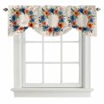 thumbnail image 1 of Spring Flower Wreath Tie Up Valance for Windows, Country Watercolor Orange Blue Floral Bud Leaf Linen Adjustable Rod Pocket Tie Up Valance Curtains Window Treatment for Kitchen Bedroom 54 X 18 Inch, 1 of 9