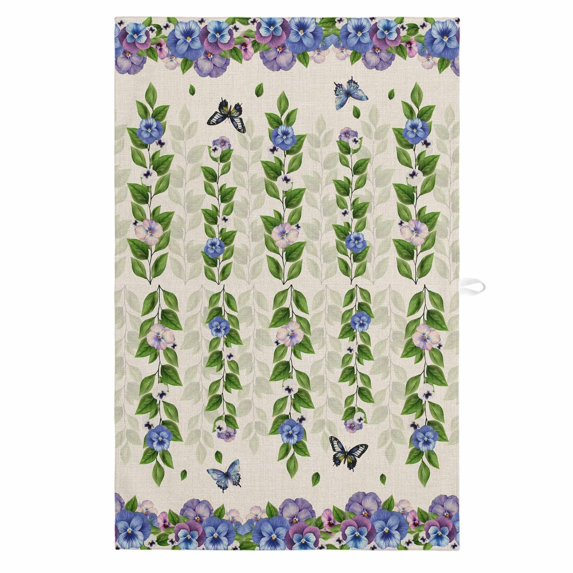 Spring Flowers 1 Pack Kitchen Towel, Water Absorbent Dish Towel, Summer Vintage Botanical Butterfly Decorative Hand Towels - Quick Drying Cloth for Cooking Baking, 18x28 Inch