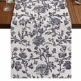 thumbnail image 1 of Spring Flowers 108 Inch Table Runner, Farmhouse Dark Blue Pastoral Floral Leaf Farmhouse Dresser Scarf Cotton & Linen Tablerunner for Dining/Kitchen Island/Holiday Party Décor 13" x 108", 1 of 9