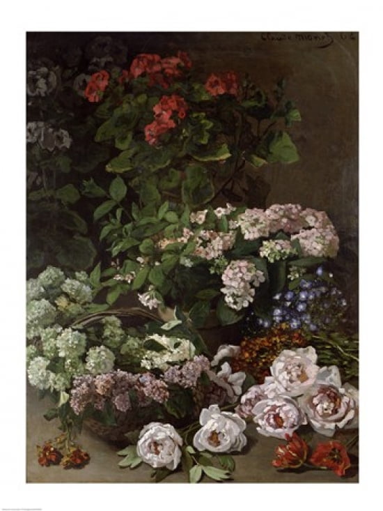 Spring Flowers 1864 Canvas Art - Claude Monet (18 x 24)