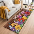 thumbnail image 1 of Spring Flowers 2'x6' Runner Rug, Watercolor Farmhouse Colorful Wooden Grain Washable Non-Slip Area Rugs for Hallway Kitchen Floor Bedroom Entryway, StainResistant Laundry Carpet Decoration Indoor Mat, 1 of 9