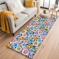 thumbnail image 1 of Spring Flowers 2'x6' Runner Rugs for Hallway Kitchen Bedside Non Slip Washable, Watercolor Floral Daisy Plants Rustic Entryway Rug Runners with Rubber Backing, Long Carpet Runner for Laundry Room, 1 of 8