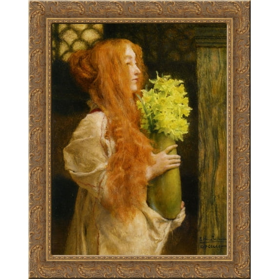 Spring Flowers 20x24 Gold Ornate Wood Framed Canvas Art by Alma Tadema, Sir Lawrence