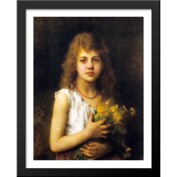 Spring Flowers 28x36 Large Black Wood Framed Print Art by Alexej Alexeivich Harlamoff