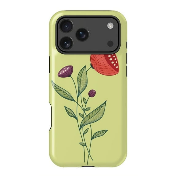 Spring Flowers Abstract Botanical Line Art Design Case for iPhone 17 to 11 Pro Max