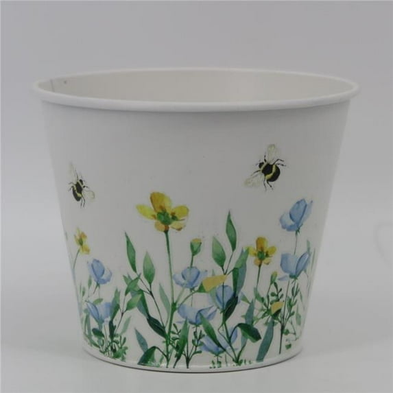 MDR Trading Inc. AI-GA3500-494_Q01 Spring Flowers And Bees Metal Planter