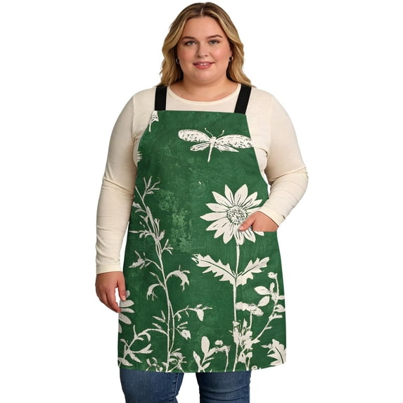 Spring Fl0wer Spring Flowers Aprons for Women with Pockets, Retro Pastoral Green ...