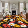 thumbnail image 1 of Spring Flowers Area Rug 6x9 FT, Non Slip Living Room Throw Carpet, Orange Red White Daisy Flower Floral Washable Soft Large Floor Carpet Non-Shedding Rug for Bedroom Dining Room Play Room, 1 of 9
