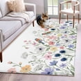 thumbnail image 1 of Spring Flowers Area Rugs 4'x6', Washable Small Throw Rugs for Office Bathroom, Colored Birds Country Floral Leaves Botanical Indoor Outdoor Rug Non-Slip Low Pile Carpet Runner Reversible Floor Mats, 1 of 8