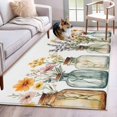 thumbnail image 1 of Spring Flowers Area Rugs 4x6 ft Daisies Lavender Oil Painting Washable Rug Non Slip Indoor Carpet Absorbent Floor Mat for Living Room Bedroom Dining Room, 1 of 9