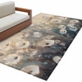 thumbnail image 1 of Spring Flowers Area&nbsp;Rug 3x5ft Abstract Watercolor White Floral Non-Slip&nbsp;Washable Square&nbsp;Rugs Soft Felt Indoor Floor Mat for Bedroom Kitchen Living Room Bathroom, 1 of 9