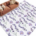 thumbnail image 1 of Spring Flowers Area&nbsp;Rug 5x8ft Vintage Country Watercolor Purple Floral Leaf Plant Non-Slip&nbsp;Washable Square&nbsp;Rugs Soft Felt Indoor Floor Mat for Bedroom Kitchen Living Room Bathroom, 1 of 9