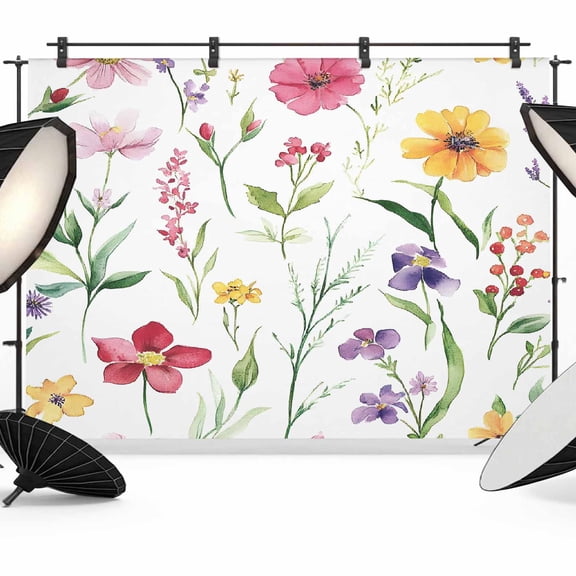 Spring Flowers Backdrop for Photography,Fabric Photo Background Backdrop,Pastoral Botanical Blossom Floral Photo Booth Background for Portrait Photoshoot Video Wedding Studio Decoration Banner 10x8ft