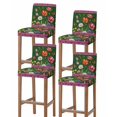 thumbnail image 1 of Spring Flowers Bar Stool Covers Set of 4, Purple Boho Farmhouse Botanical Florals Stretch Washable Bar Chair Covers with Backs, Removable Pub Counter Height Chair Cover for Kitchen Dining Room Cafe, 1 of 7
